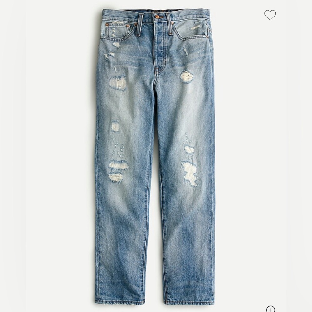 J Crew Point Sur Slouchy Boyfriend Jeans Sz 26. Ripped Summer Wash. Barely worn!